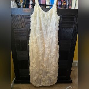 En Saiso Floral Ribbed Boho Maxi Dress